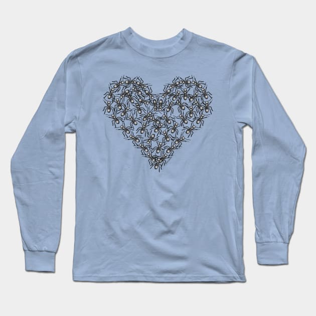 Black Ants Heart Long Sleeve T-Shirt by Barthol Graphics